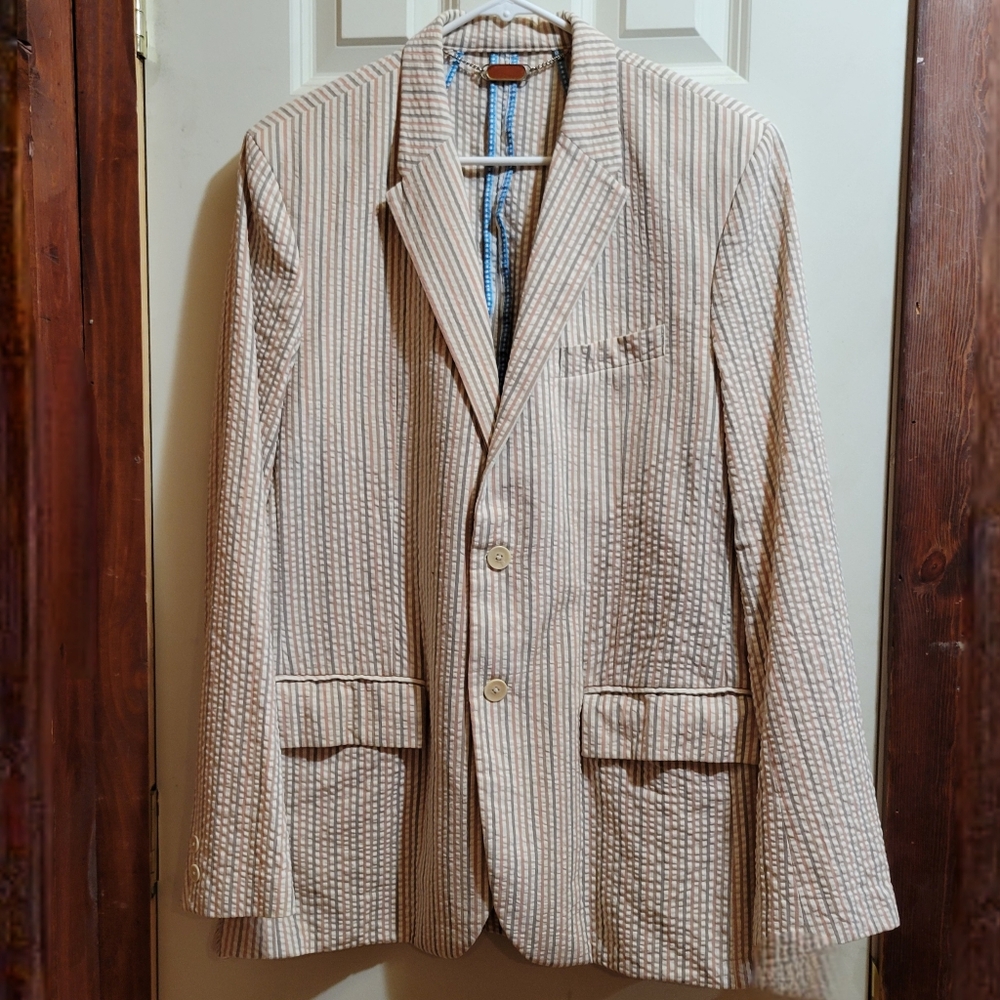 Original Penguin by Munsingwear Seersucker Cotton Blazer L